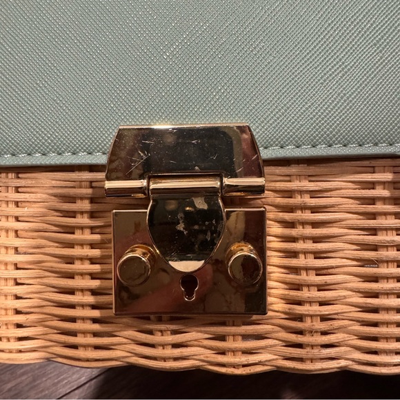 Light blue and Tan Woven Crossbody Bag - Picture 4 of 8